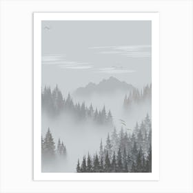 Foggy Landscape Art Print