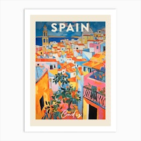 Cadiz Spain 3 Fauvist Painting  Travel Poster Art Print