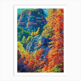 Bohemian Switzerland National Park Czech Republic Pointillism Art Print