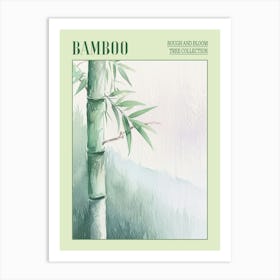 Bamboo Tree Atmospheric Watercolour Painting 5 Poster Art Print