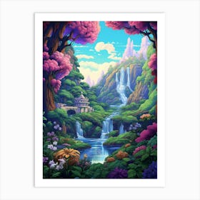 Fantasy Landscape Pixel Art 3 Art Print