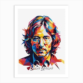 John Lennon The Beatles 01 Portrait Music Icon Style WPAP Pop Art Art Print