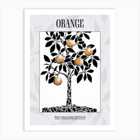 Orange Tree Simple Geometric Nature Stencil 2 Poster Art Print