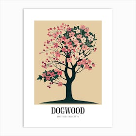 Dogwood Tree Colourful Illustration 3 Poster Art Print