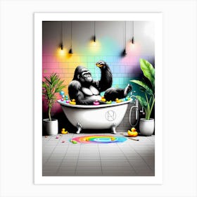 Wildlife Bathtime Bliss Art Print