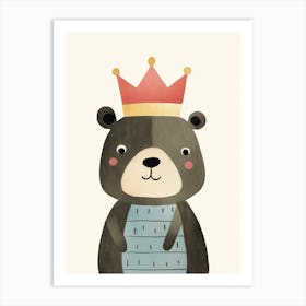 Little Black Bear 6 Wearing A Crown Art Print