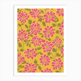 Dahlia Imperialis Floral Print Retro Pattern 2 Flower Art Print