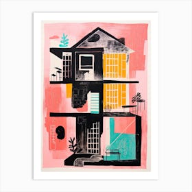 A House In Copenhagen, Abstract Risograph Style 4 Art Print