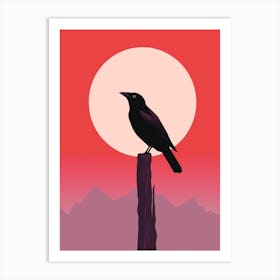 Minimalist Raven 1 Illustration Art Print