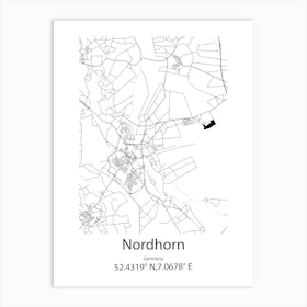 Nordhorn,Germany Minimalist Map Art Print