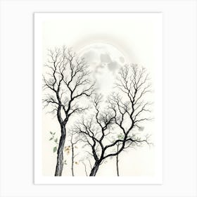 Moonlit Trees 1 Art Print