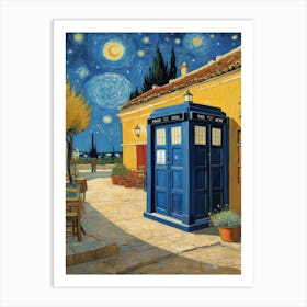 Tardis On The Terrace At Arles - Van Gogh inspired Art Print 10 Art Print