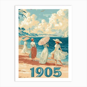 Aihrgdesign A Retro Poster Of A 1905 Seaside Resort With Eleg E1258d2e E96f 4f5b B6ce D831bd7b756f 1 Art Print