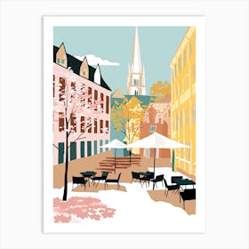 Uppsala, Sweden, Flat Pastels Tones Illustration 3 Art Print