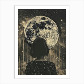 Girl Moon Art Print