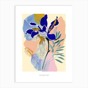 Colourful Flower Illustration Poster Aconitum 2 Art Print