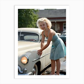 50's Style Community Car Wash Reimagined - Hall-O-Gram Creations 17 Art Print