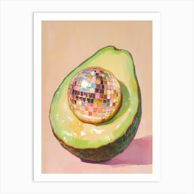 Disco Avocado Painting Art Print