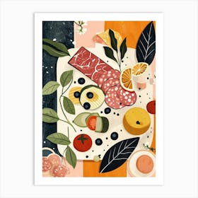 Charcuterie Board Art Deco Inspired 4 Art Print