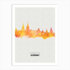 Hamburg Germany City watercolor Art Print