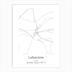 Lubaczow,Poland Minimalist Map Art Print