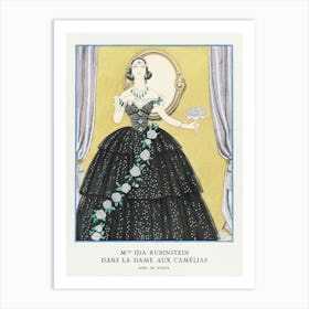 Mme Ida Rubinstein Dans La Dame Aux Camélias Robe, De Worth From Gazette Du Bon Ton, George Barbier Art Print