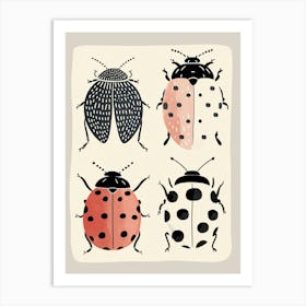 Colourful Insect Illustration Ladybug 5 Art Print