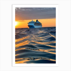 Sunset Cruise Ship -Reimagined Art Print