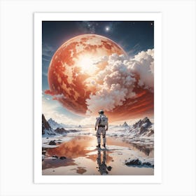 Astronaut In Space Print  Art Print