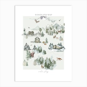 Woodland Map Art Print