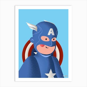 Captain America Portrait Art Print