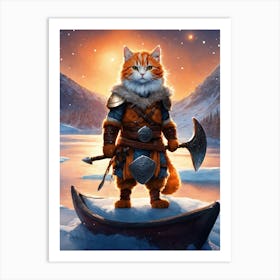 Viking Cat 1 Art Print