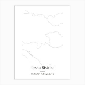 Ilirska Bistrica,Slovenia Minimalist Map Art Print