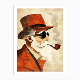 Old Man Smoking A Pipe 1 Art Print