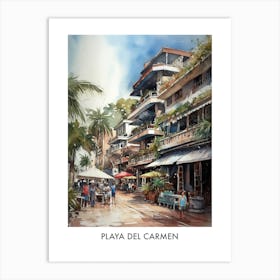 Playa Del Carmen Watercolor 1travel Poster Art Print