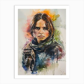 Jyn Erso From Star Wars Watercolor Art Print