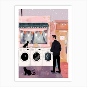 Illustration Of A Laundry Room Art Print