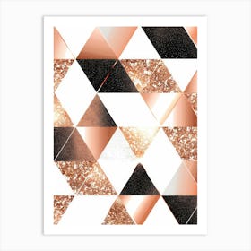 Gold And Black Geometric Pattern Art Print