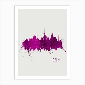 Delhi India City Purple Art Print