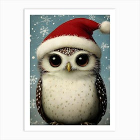 Christmas Owl 4 Art Print