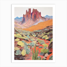 Mount Teide Spain 1 Colourful Mountain Illustration Art Print