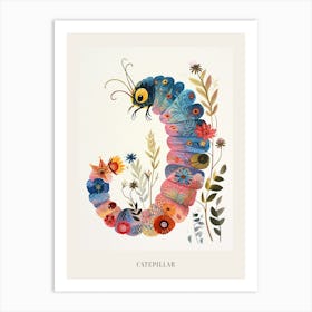 Colourful Insect Illustration Catepillar 8 Poster Art Print