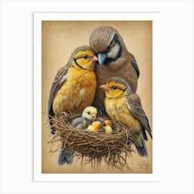 Family Of Birds 1 Art Print