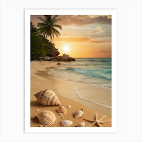 Seashells On The Beach Art Print