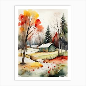 Watercolor Of A House 1 Art Print