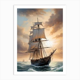 Sailing Ship Painting (6) Art Print