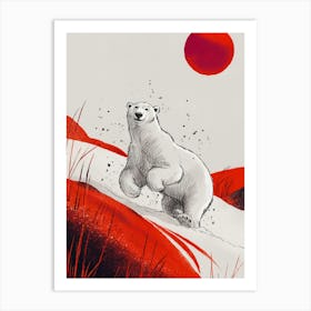 Polar Bear In The Snow Art Print