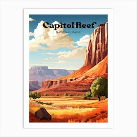 Capitol Reef National Park Utah Hiking Travel Art Art Print