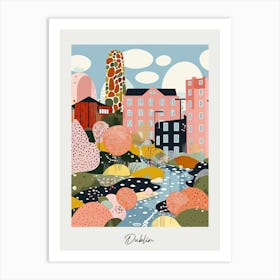 Poster Of Dublin, Illustration In The Style Of Pop Art 1 Art Print