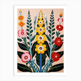 Flower Motif Painting Snapdragon 7 Art Print